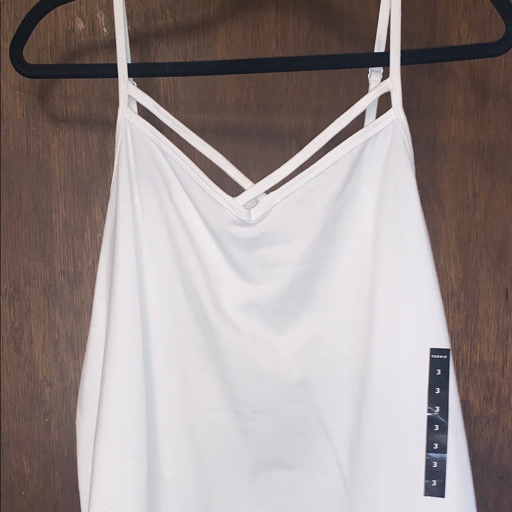 Torrid cross front detail tank top